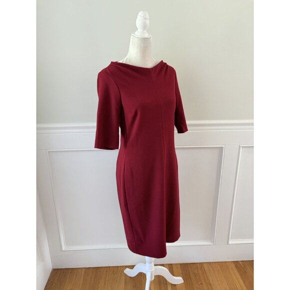 Marella by Max Mara Red Ponte Sheath Dress Size 8 Made In Italy - Picture 3 of 6